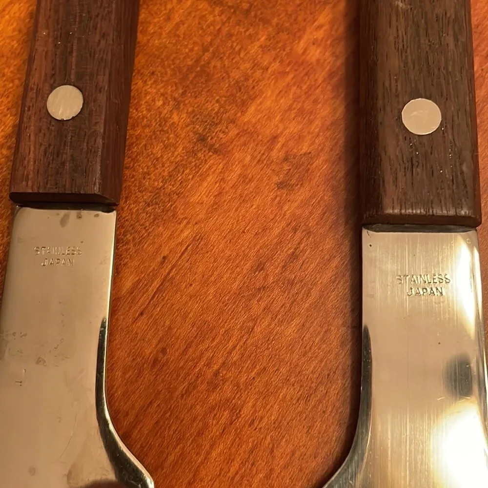 Vintage Deluxe Stainless/Wood Japan Server / BBQ Set